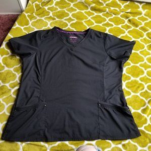 Purple Label Yoga Black Scrub Top